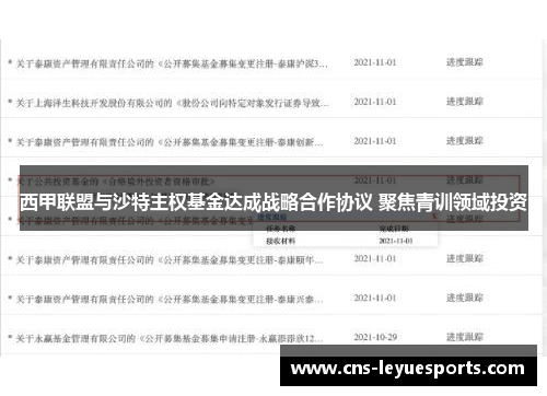 西甲联盟与沙特主权基金达成战略合作协议 聚焦青训领域投资 西甲联盟与沙特主权基金达成战略合作协议 聚焦青训领域投资